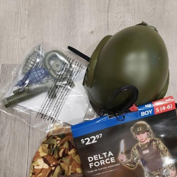 Delta Force Boys Camouflage halloween dress up Costume Set S (4-6) W Accessories - Picture 6 of 7
